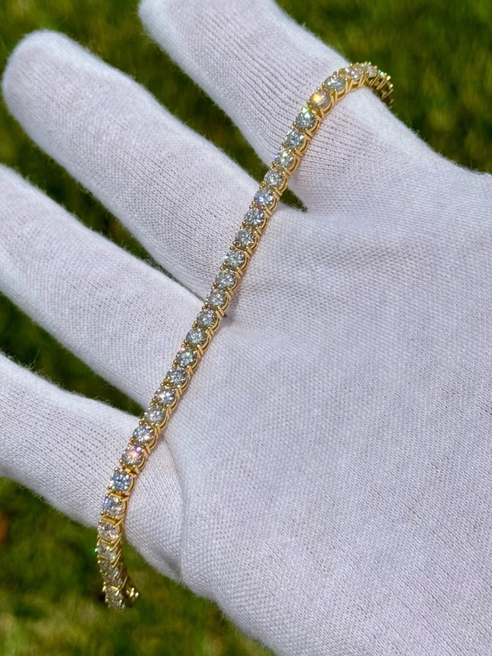 18K Gold Plated, 11.7CTW Moissanite Tennis Bracelet